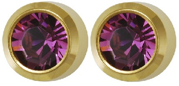 STUDEX kolczyk złoty AMETYST