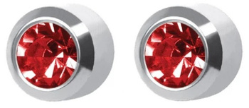 STUDEX kolczyk srebrny RUBIN W OPRAWIE