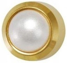 STUDEX kolczyk złoty PERŁA BIAŁA W OPRAWIE