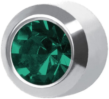 STUDEX kolczyk srebrny CYRKON NIEBIESKI W OPRAWIE