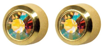 STUDEX kolczyk złoty KRYSZTAŁ GÓRSKI W OPRAWIE