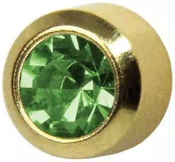 STUDEX kolczyk złoty PERIDOT W OPRAWIE