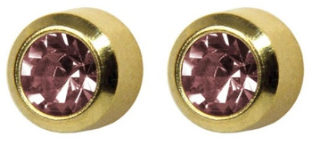 STUDEX kolczyk złoty ALEKSANDRYT w oprawie