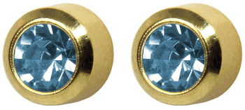 STUDEX kolczyk złoty AKWAMARYN W OPRAWIE