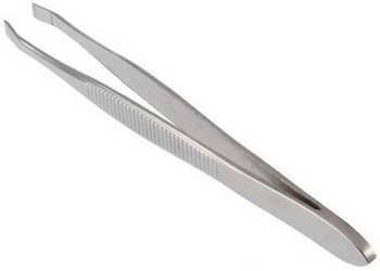 Pęseta do brwi prosta , stalowa, karbowana